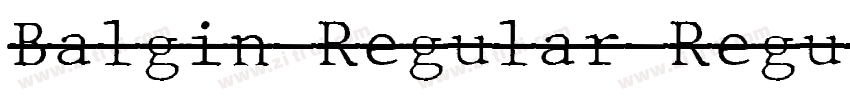 Balgin Regular Regul字体转换